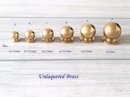 Unlaquered Brass Cabinet Knobs Small