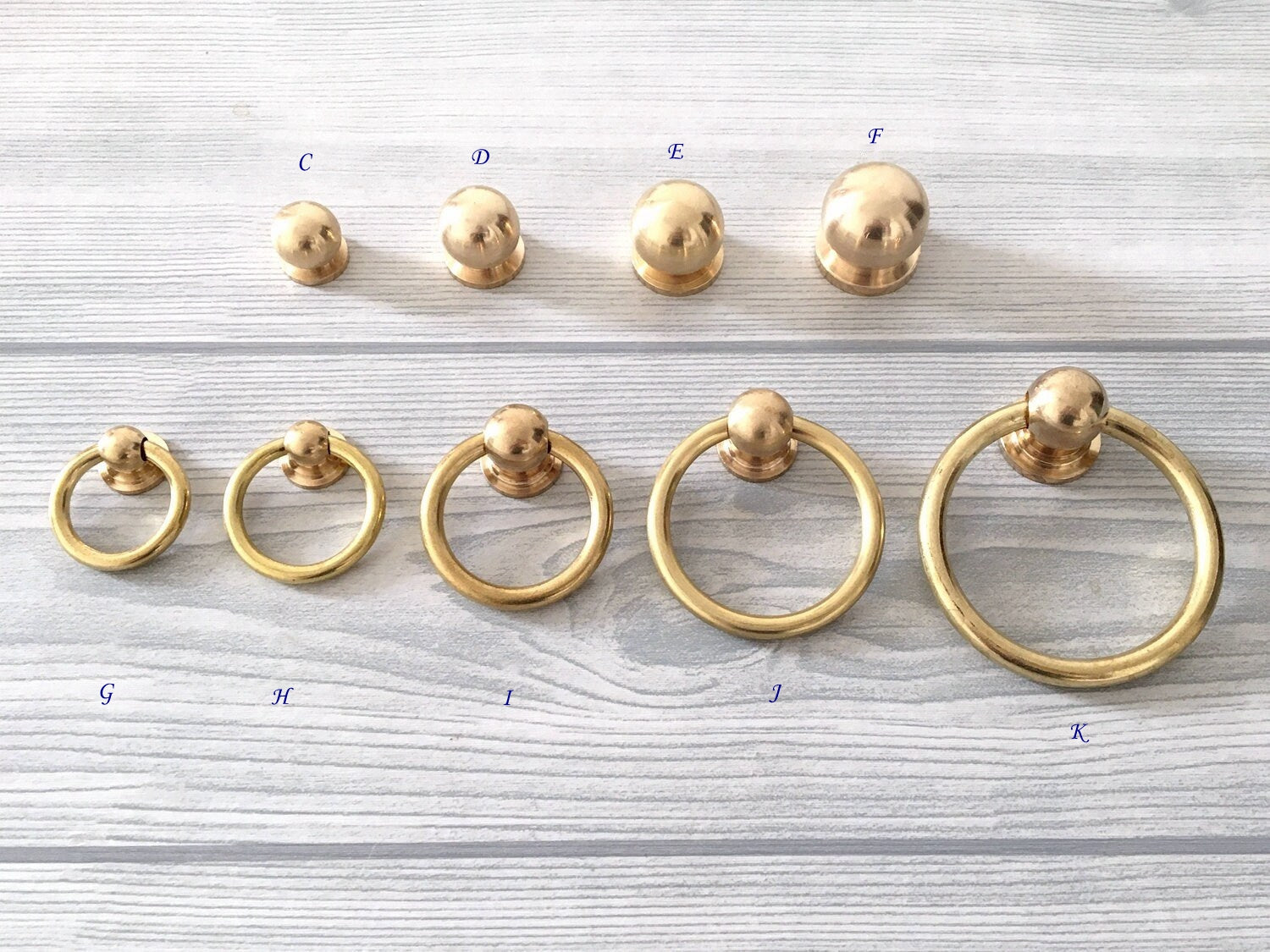 unlaquered brass cabinet pull