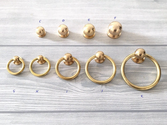 unlaquered brass cabinet pull