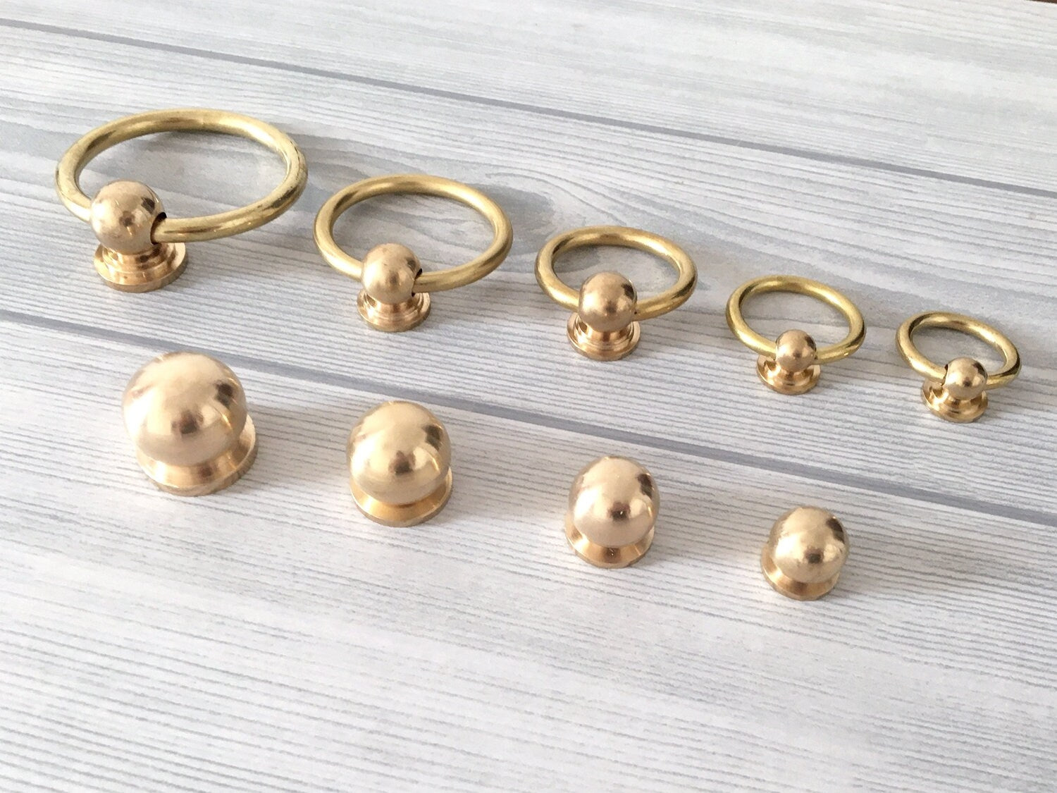 Unlaquered Brass Drawer Knob Rings