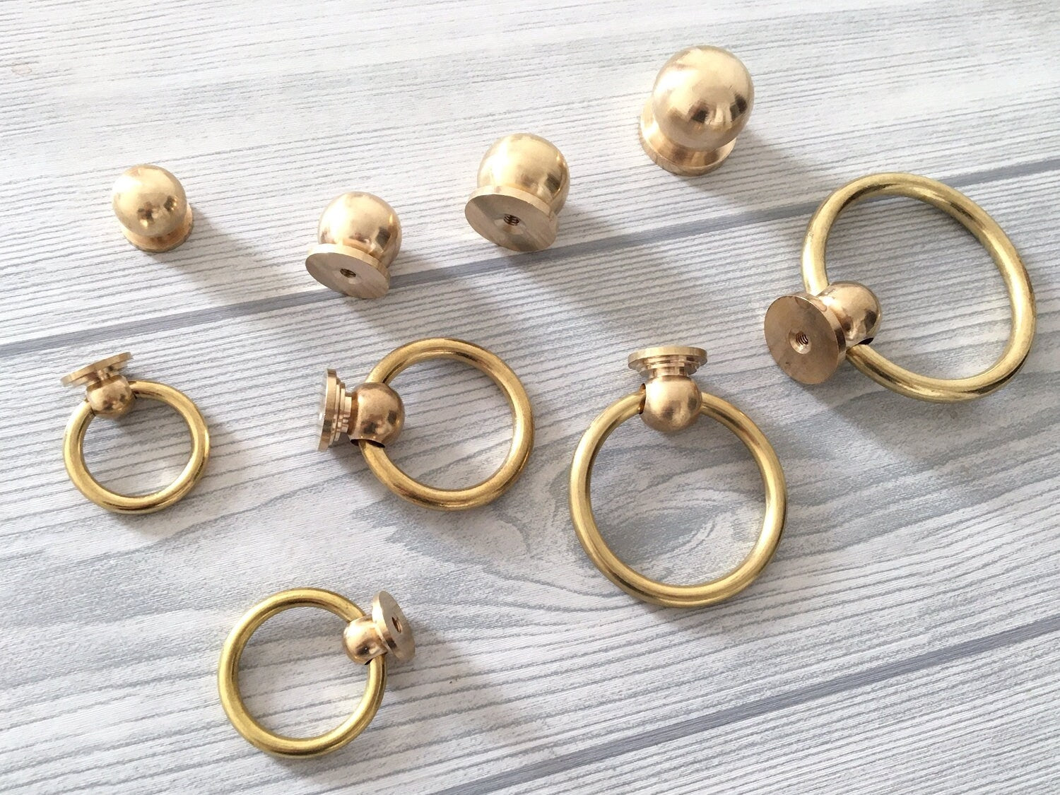 unlaquered brass drawer pulls