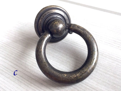 3,5" 4,25" Zentren Antik Silber Swing Bail Griff &amp; Anhänger Drop Ring Pull