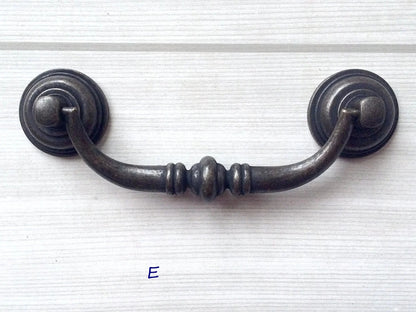 3,5" 4,25" Zentren Antik Silber Swing Bail Griff &amp; Anhänger Drop Ring Pull