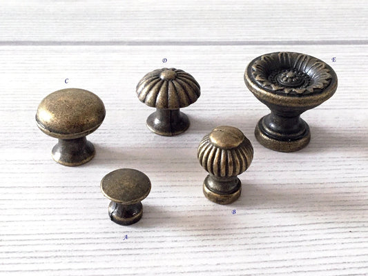 Vintage Style Antique Bronze Small Drawer Knobs Cabinet Pulls Lynns Hardware
