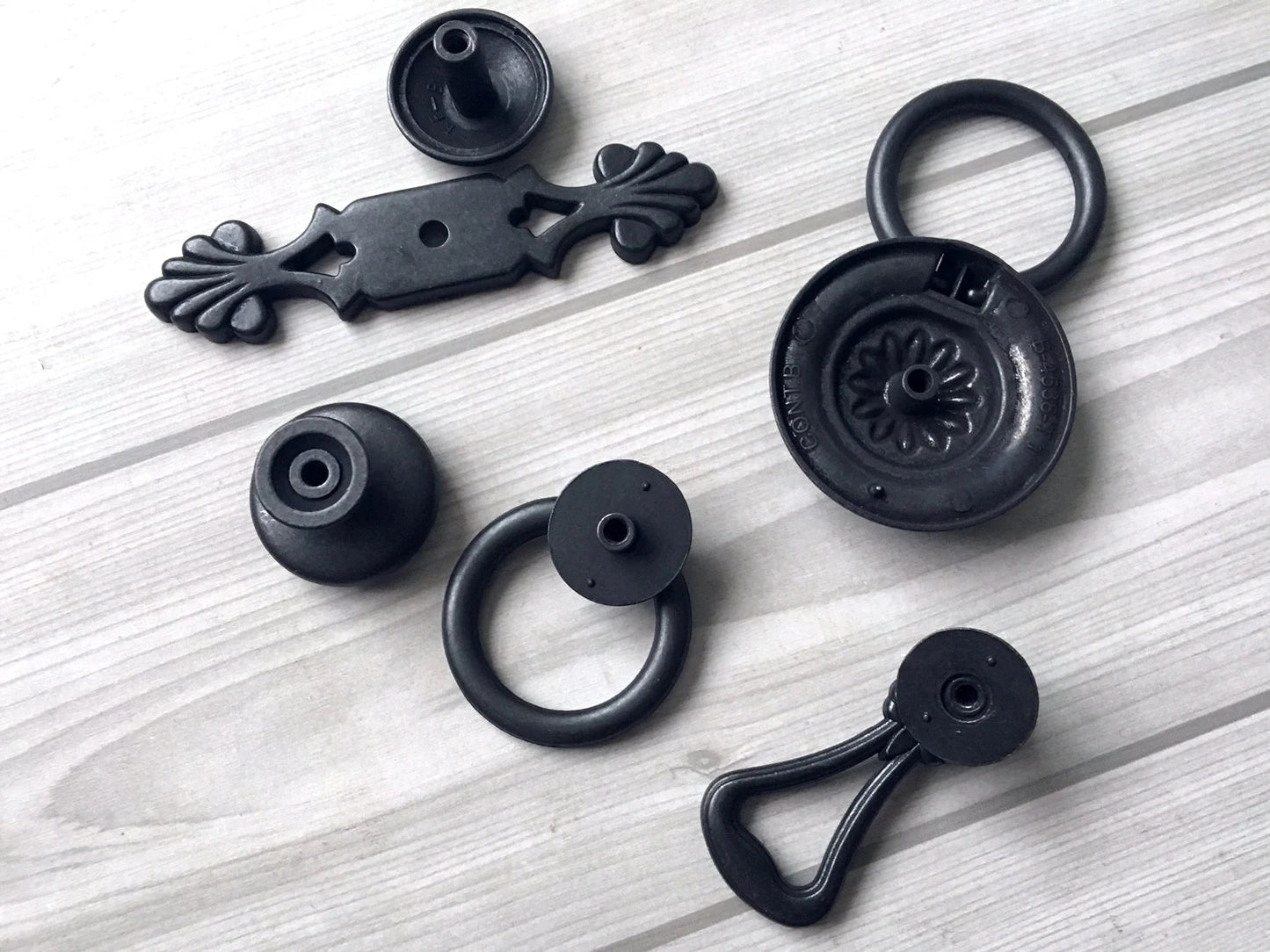 Vintage Style Cabinet Knob Back Plate Drop Ring Drawer Pulls Kitchen Hardware