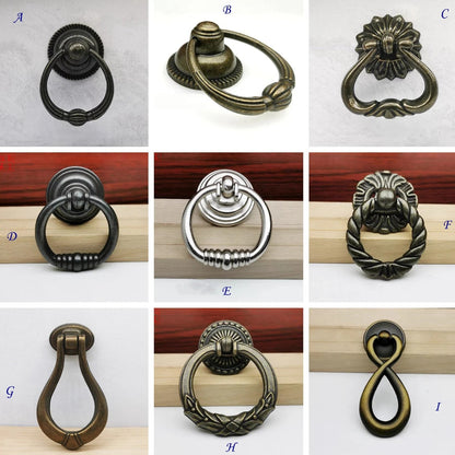Vintage Style Drop Ring Drawer Pull Cabinet Hardware Antique Bronze Black