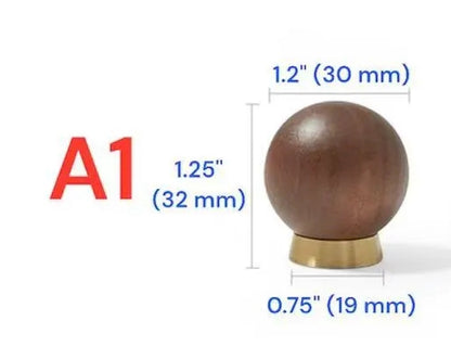 Walnut Brass Drawer Knobs Kitchen Cabinet Pulls