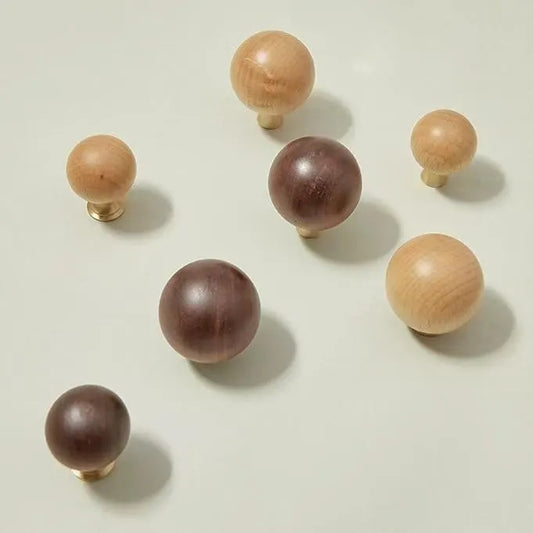 Wood Brass Drawer Knob pulls for muji minimalist interiors