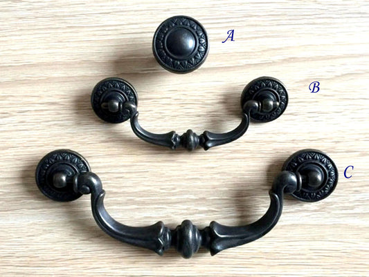 3,5" 5,5" Centers Dark Antique Bronze Swing Bail Pull Handle für Vintage Dekor