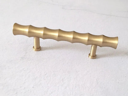 Poignées de tiroir en laiton pour armoires et tiroirs, 2,5", 2,75", 3", 3,3", quincaillerie en bambou
