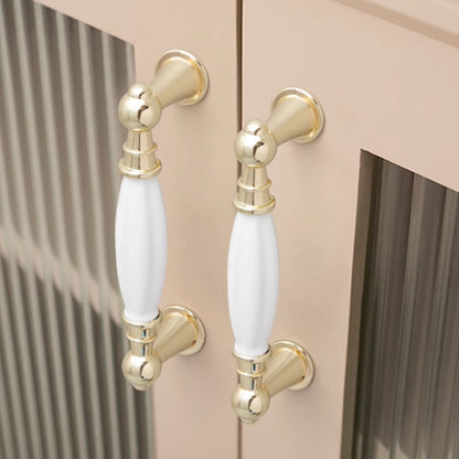 3.75" 5" 6.25" White Ceramic Handles - Elegant Kitchen Hardware