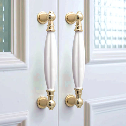 3.75" 5" 6.25" White Ceramic Handles - Elegant Kitchen Hardware